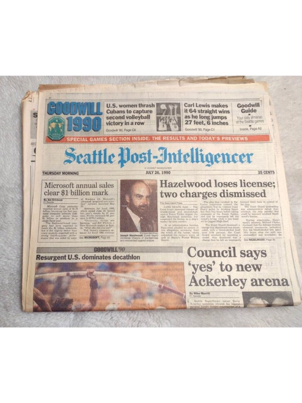 Seattle Post Intelligencer Newspaper July 26, 1990 Goodwill Games Soviet Russia